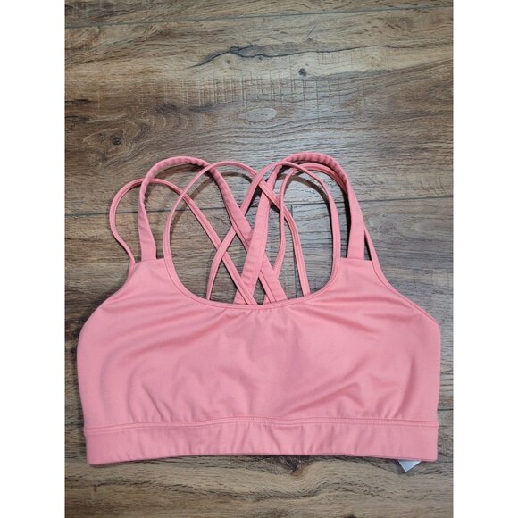 VSX Victoria Secret Sport Strappy Back Compression Peach Sports Bra Size Large - Picture 1 of 7